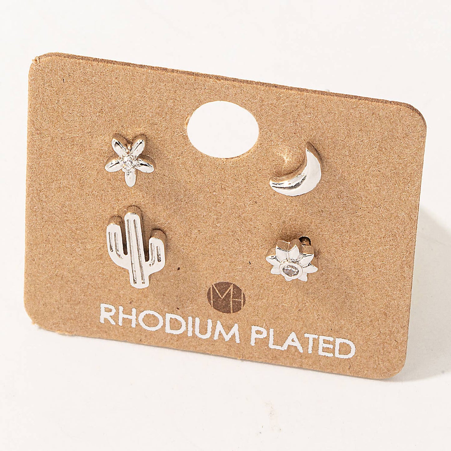 Mini Cactus Flower Stud Earrings Set