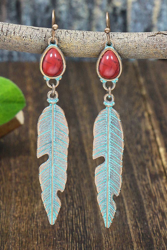 Turquoise Leaves Earrings
