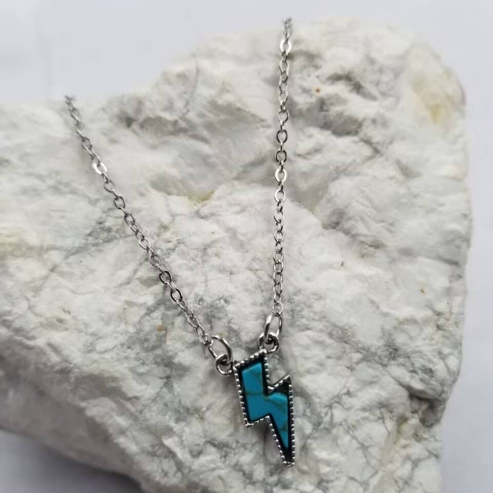 Turquoise Lightning Bolt Necklace