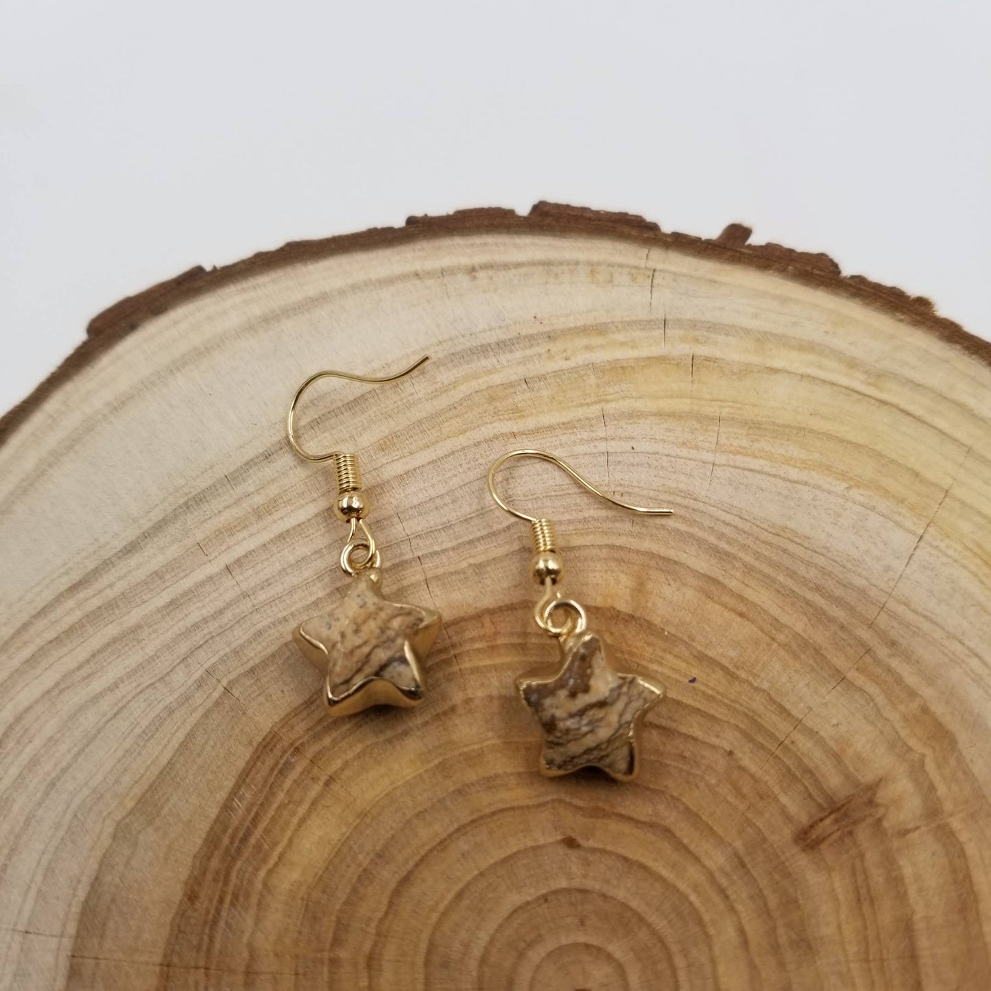 Handmade Natural Stone Star Earrings