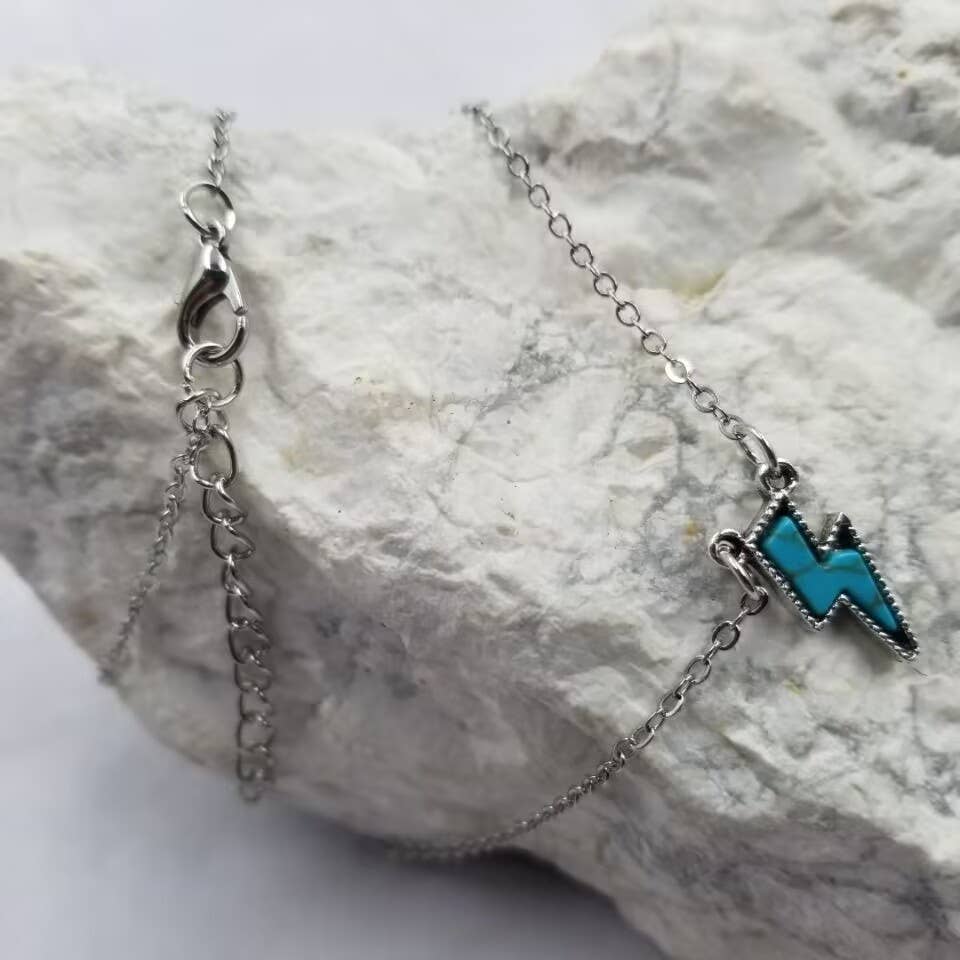 Turquoise Lightning Bolt Necklace