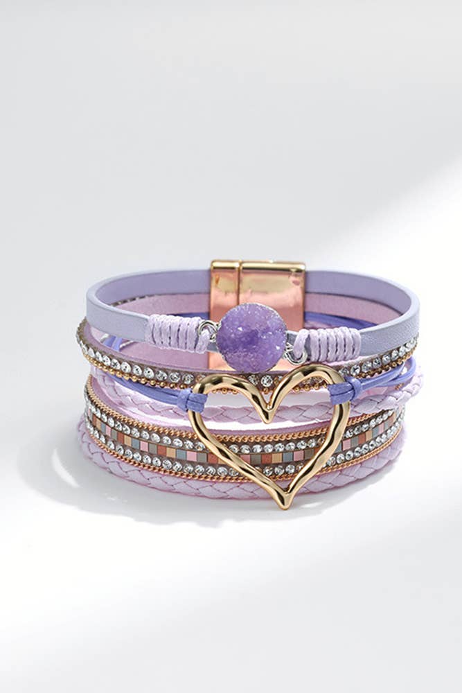 Bohemian Heart Pendant Bracelet