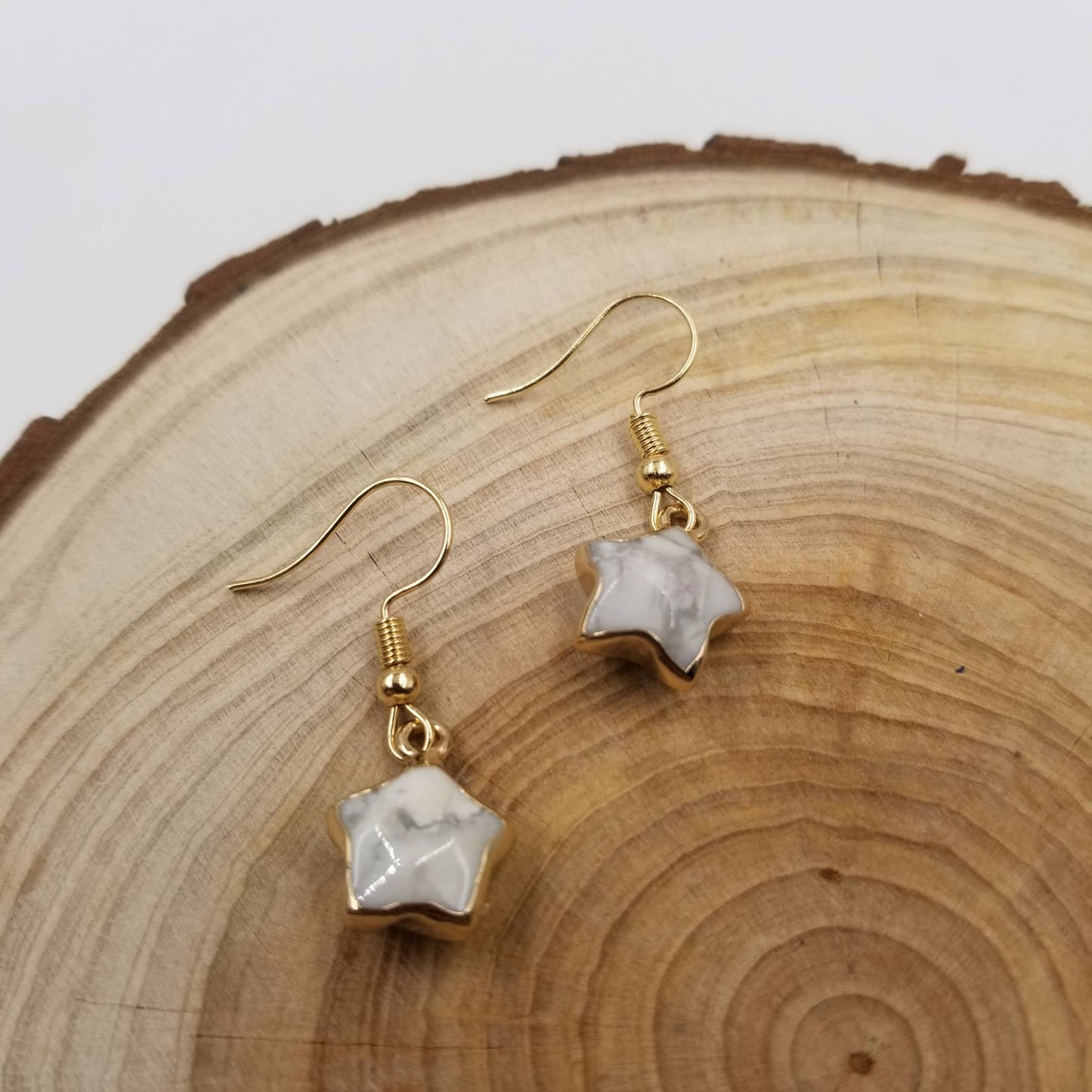 Handmade Natural Stone Star Earrings