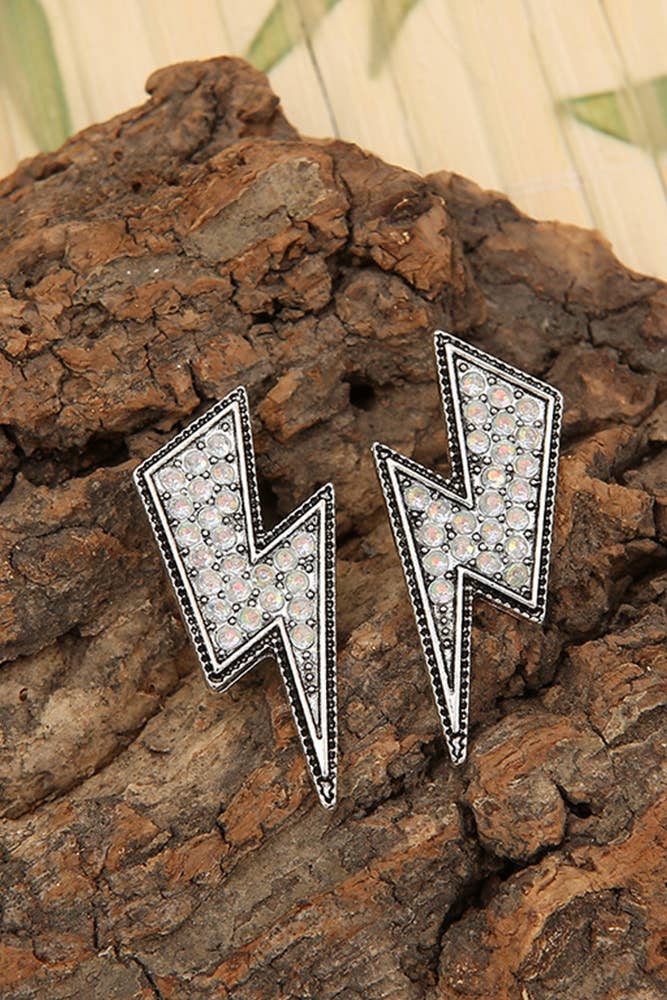 Rhinestone Lightening Earrings