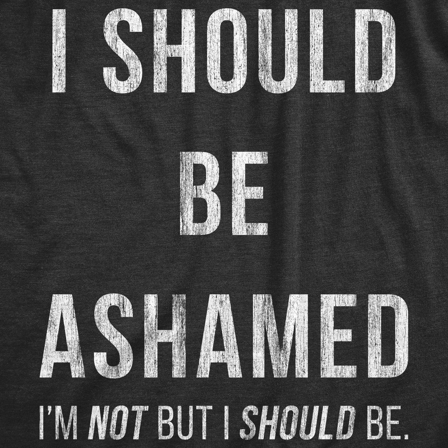 I Should Be Ashamed Women's Tshirt Sarcastic Graphic Tee