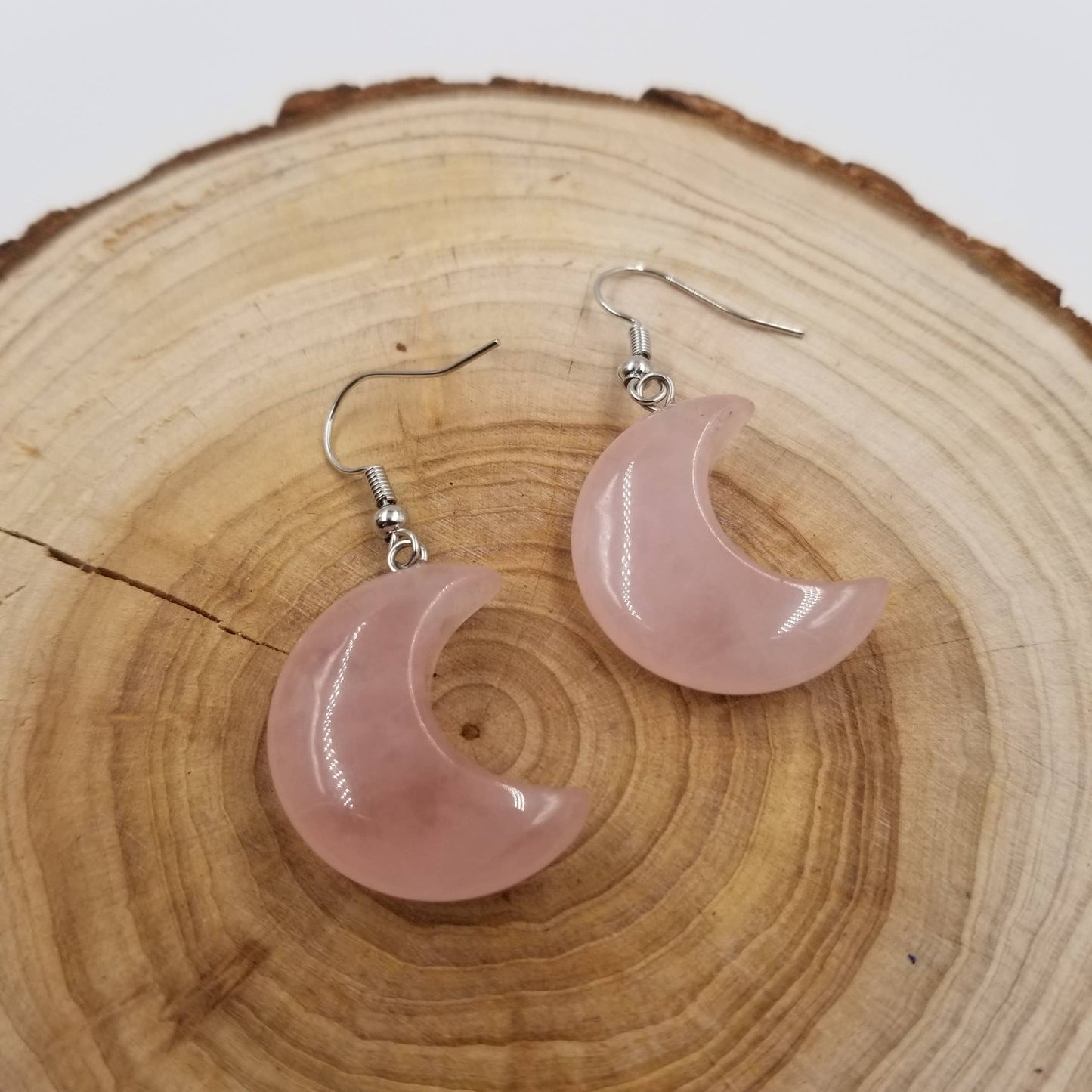 Natural Stone Moon Earrings