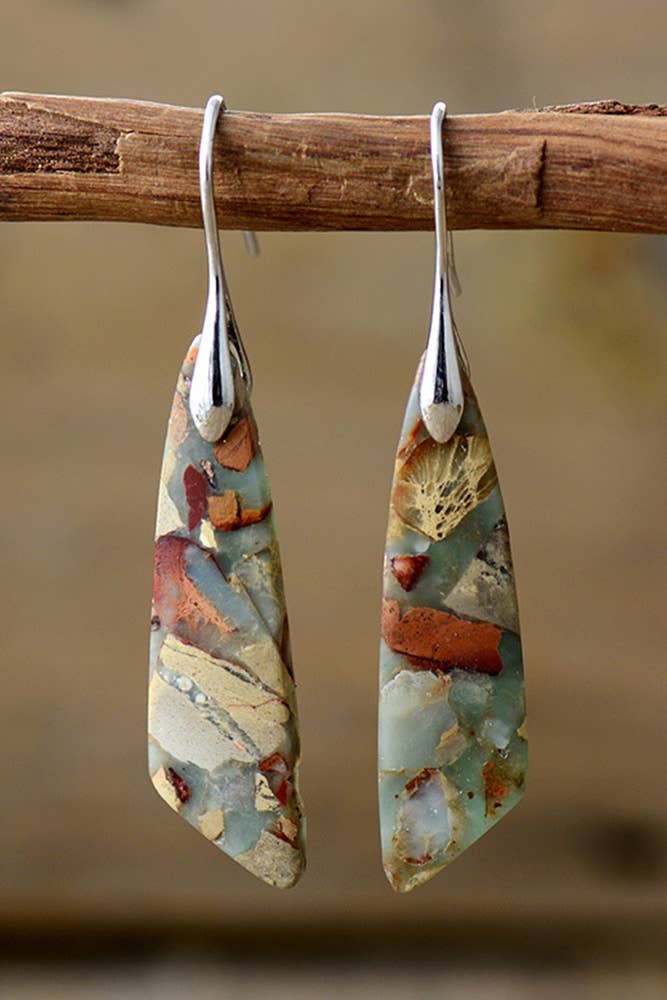 Boho Colorful Stone Shape Earrings