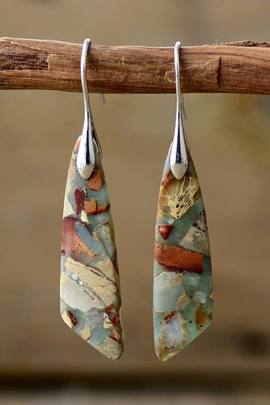 Boho Colorful Stone Shape Earrings