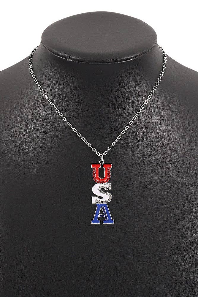 Alloy USA Independence Day Necklace