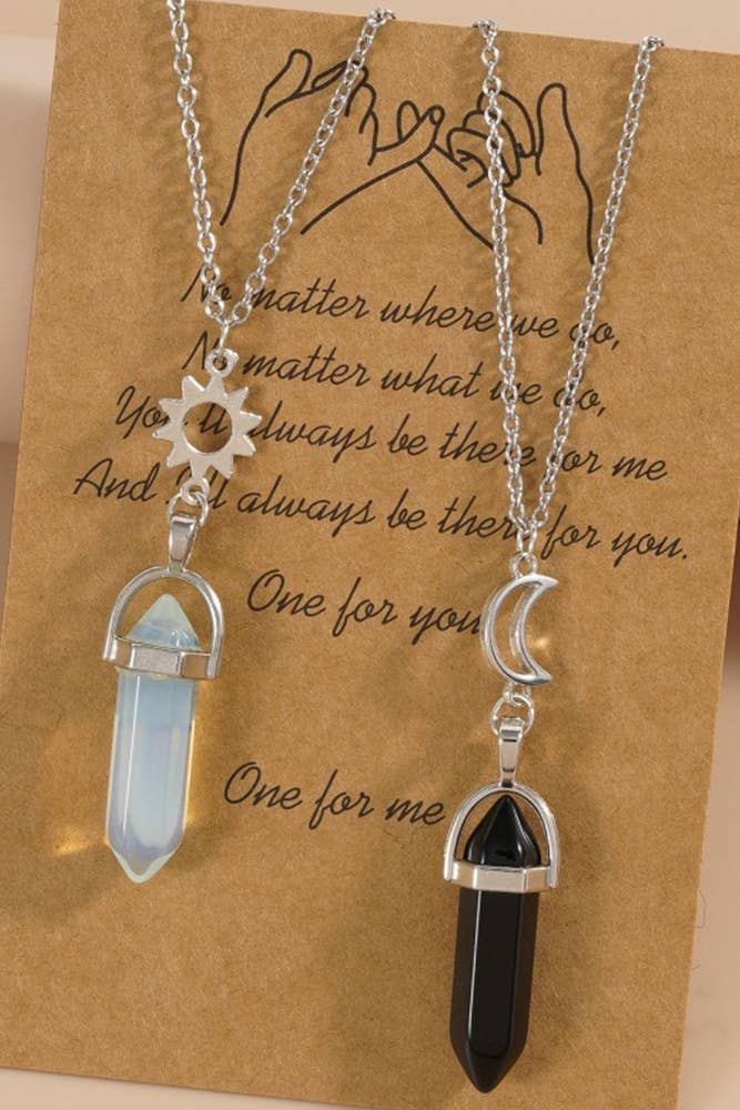 Crystal Stone Couple Necklace