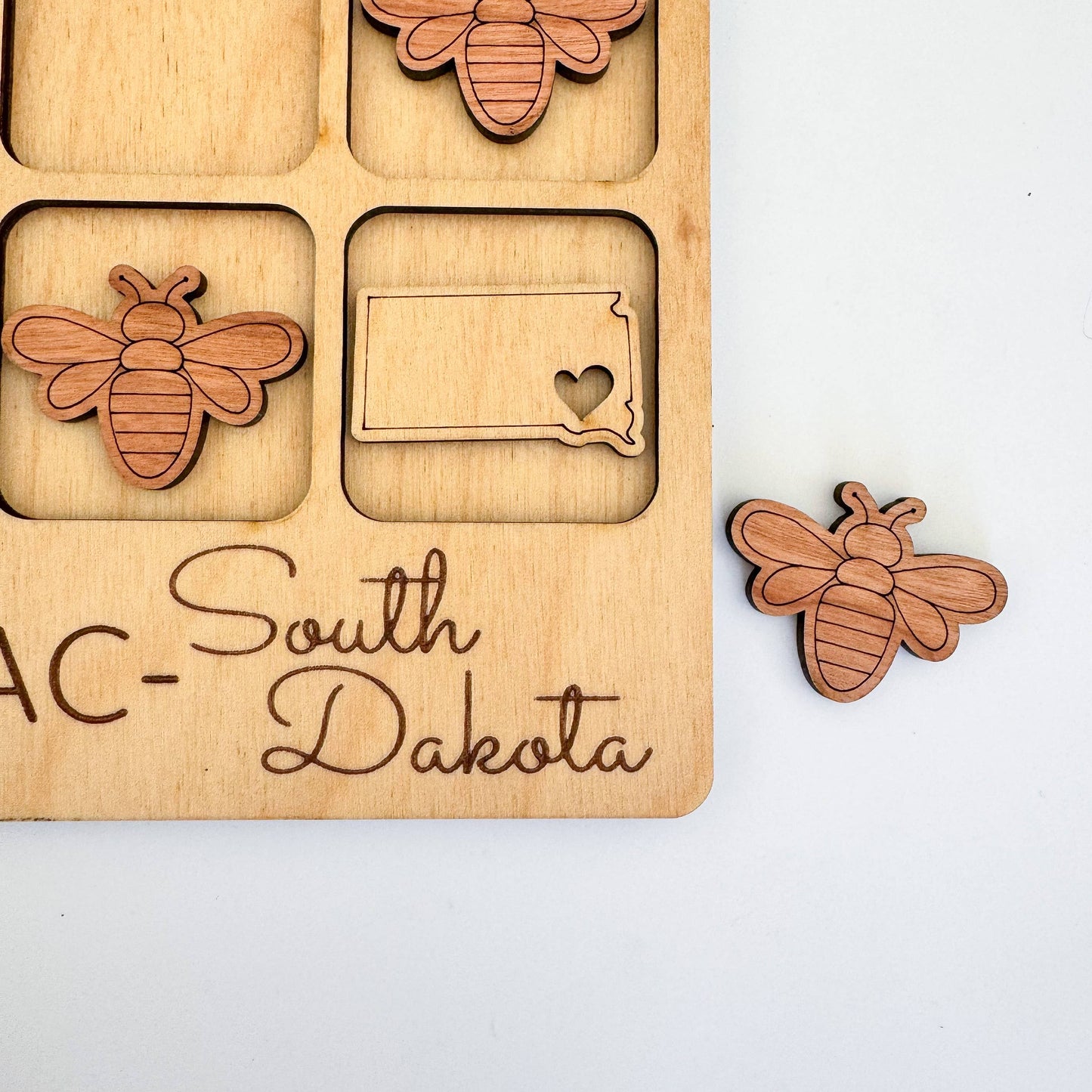 South Dakota State Gift - Tic-Tac-Toe SD Game - Customizable