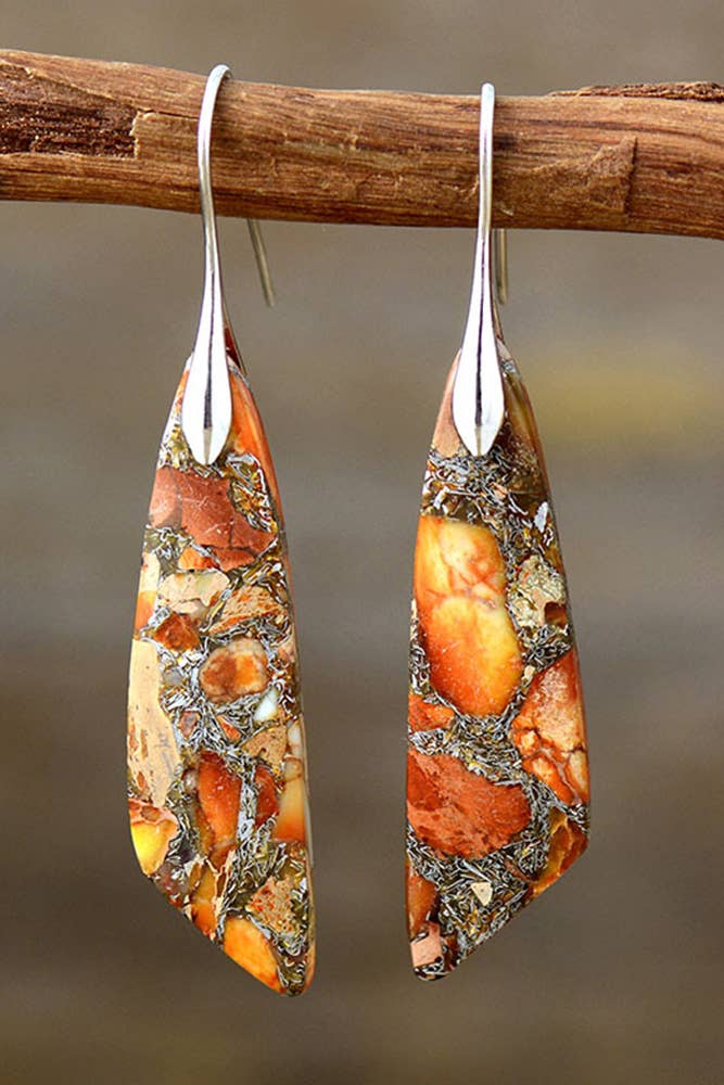 Boho Colorful Stone Shape Earrings