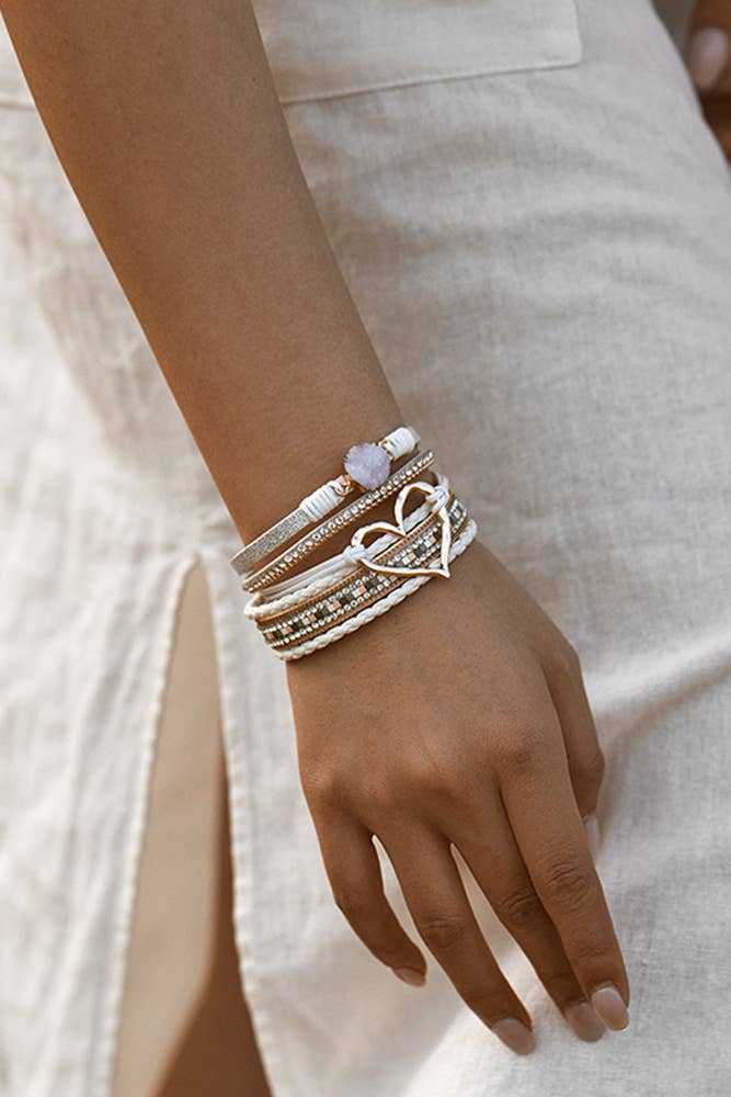 Bohemian Heart Pendant Bracelet