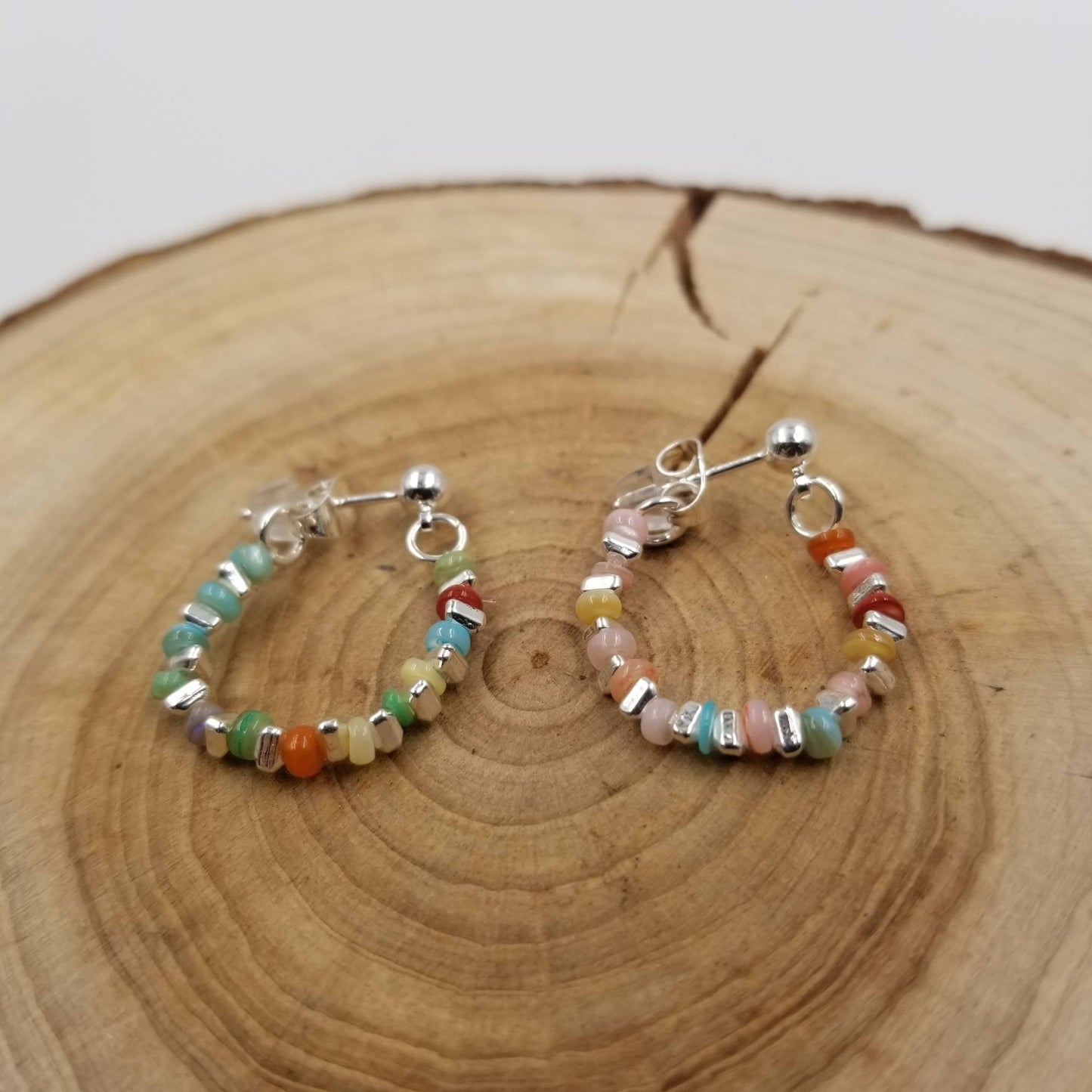 Kali Ombre And Natural Stone Beads Earring