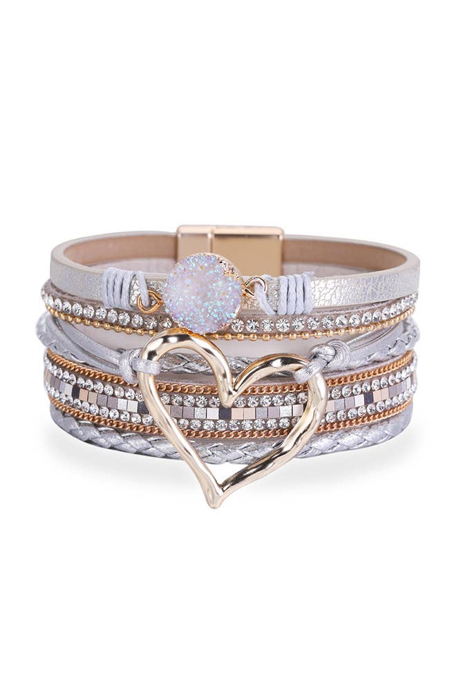 Bohemian Heart Pendant Bracelet