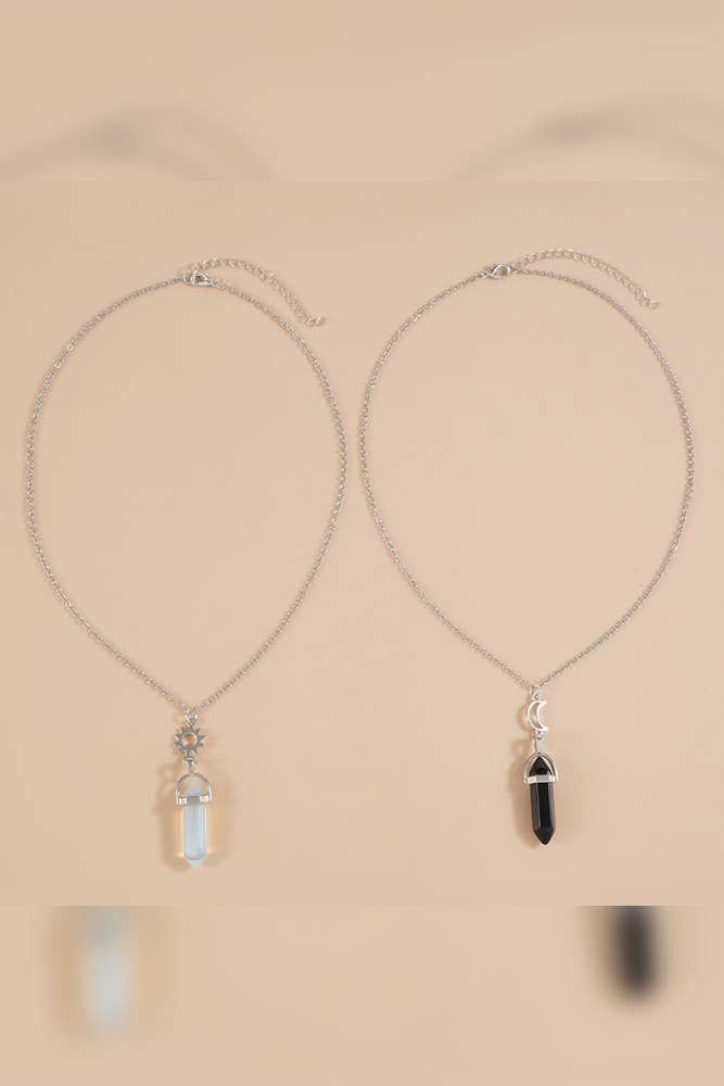 Crystal Stone Couple Necklace