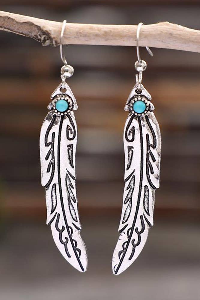 Feather Turquoise Earrings