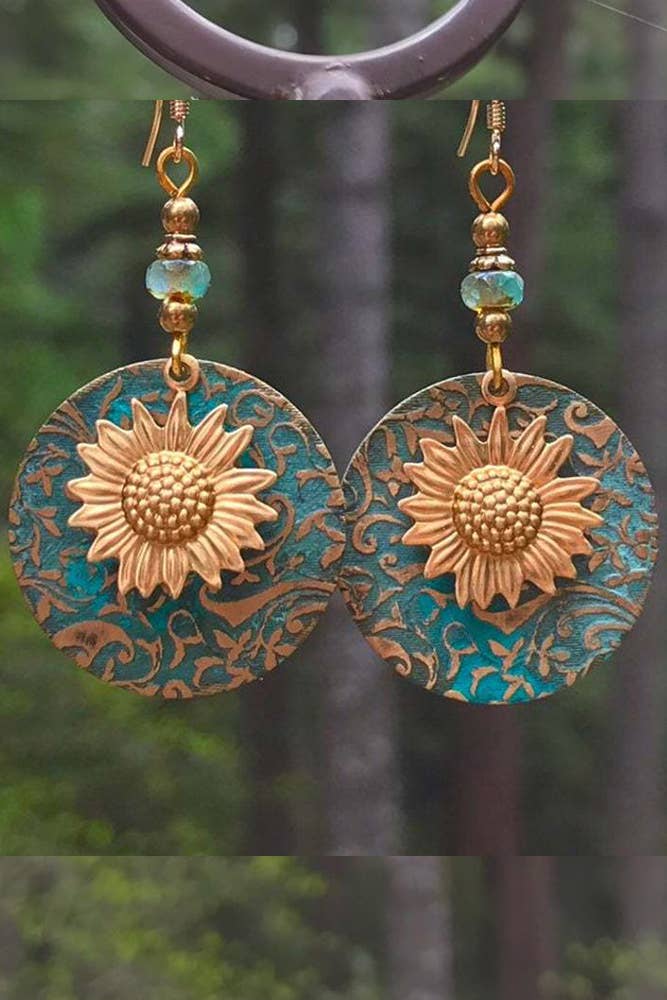 Bohemian Retro Sunflower Earrings Unishe Wholesale
