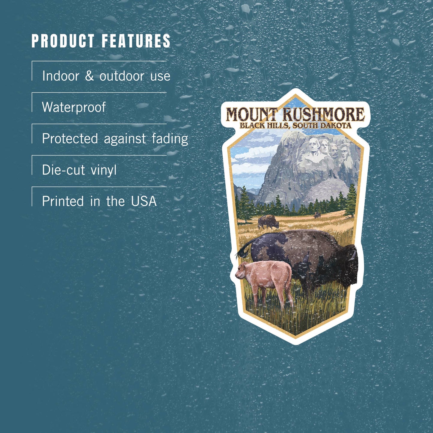 STICKER Black Hills, South Dakota, Bison Grazing