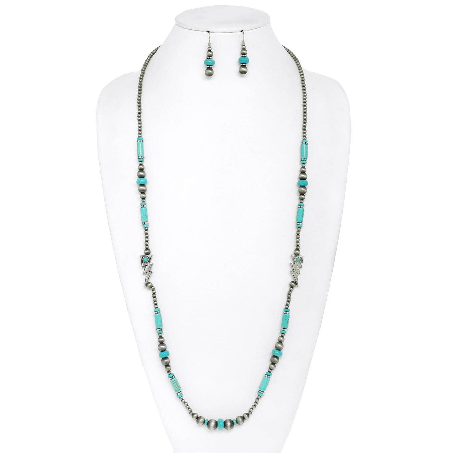 Sophia Collection Western Navajo Pearl Thunderbolt Necklace Set