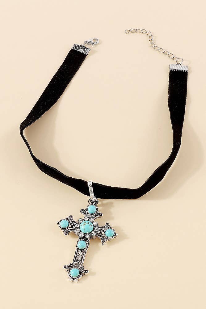 Turquoise Cross Earrings