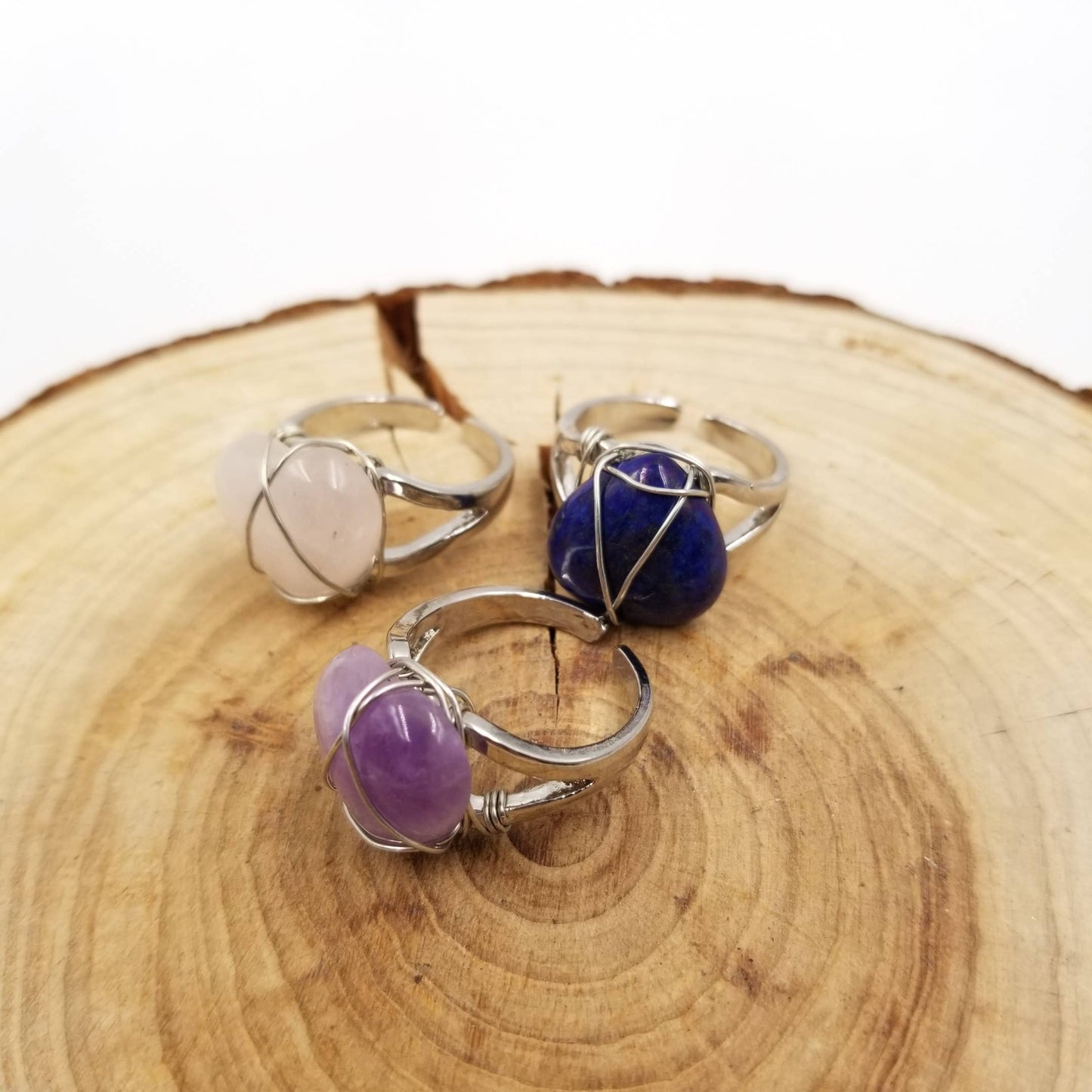 Handmade Natural Crystal Heart Ring - Valentine'S Day Gift