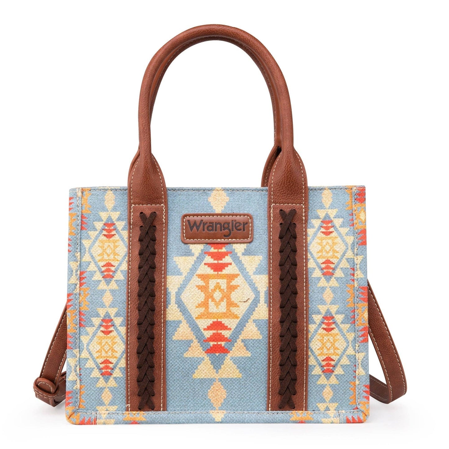 WG2202-8120S Wrangler Southwestern Print Small Canvas Tote/Crossbody