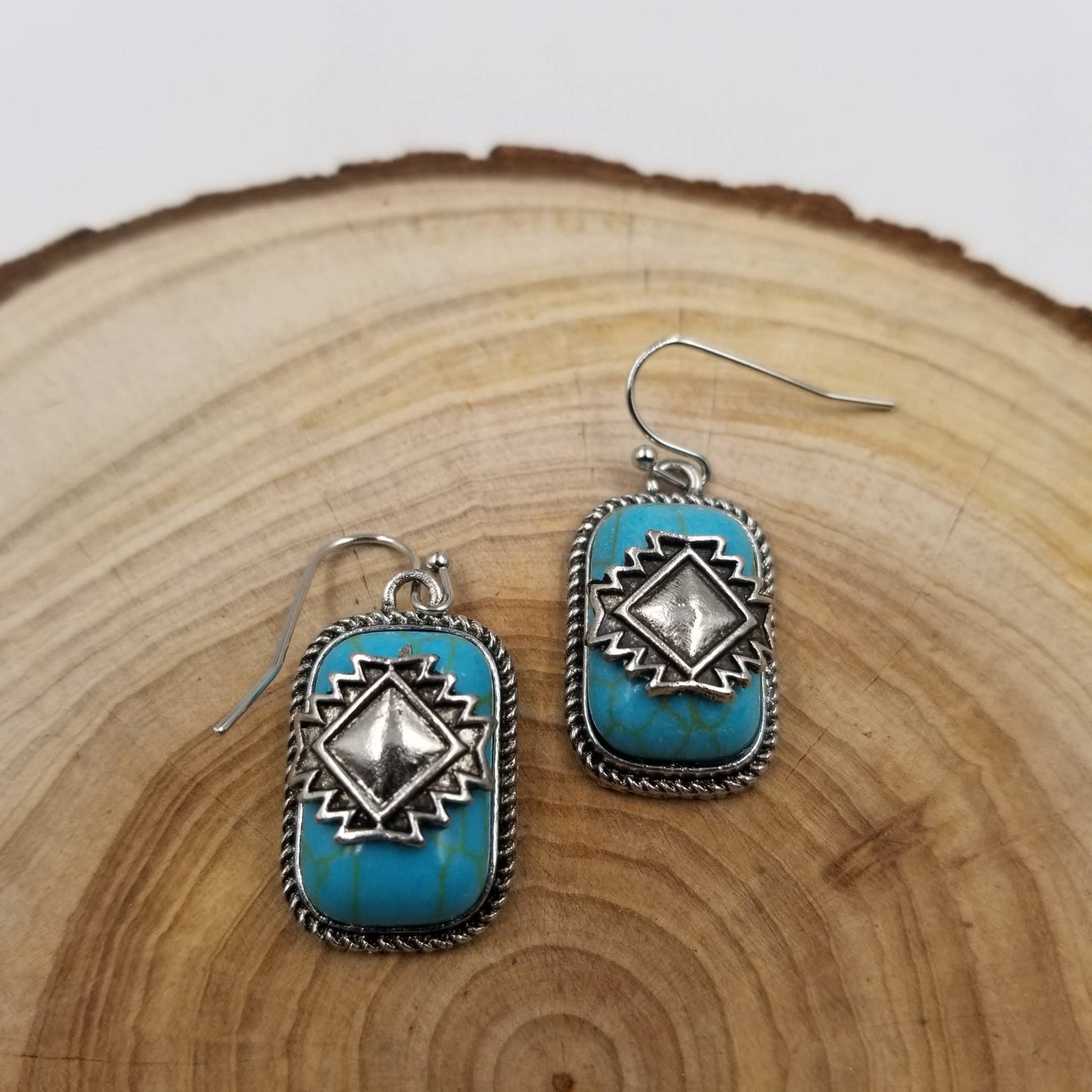 Vintage Thai Silver Turquoise Earrings