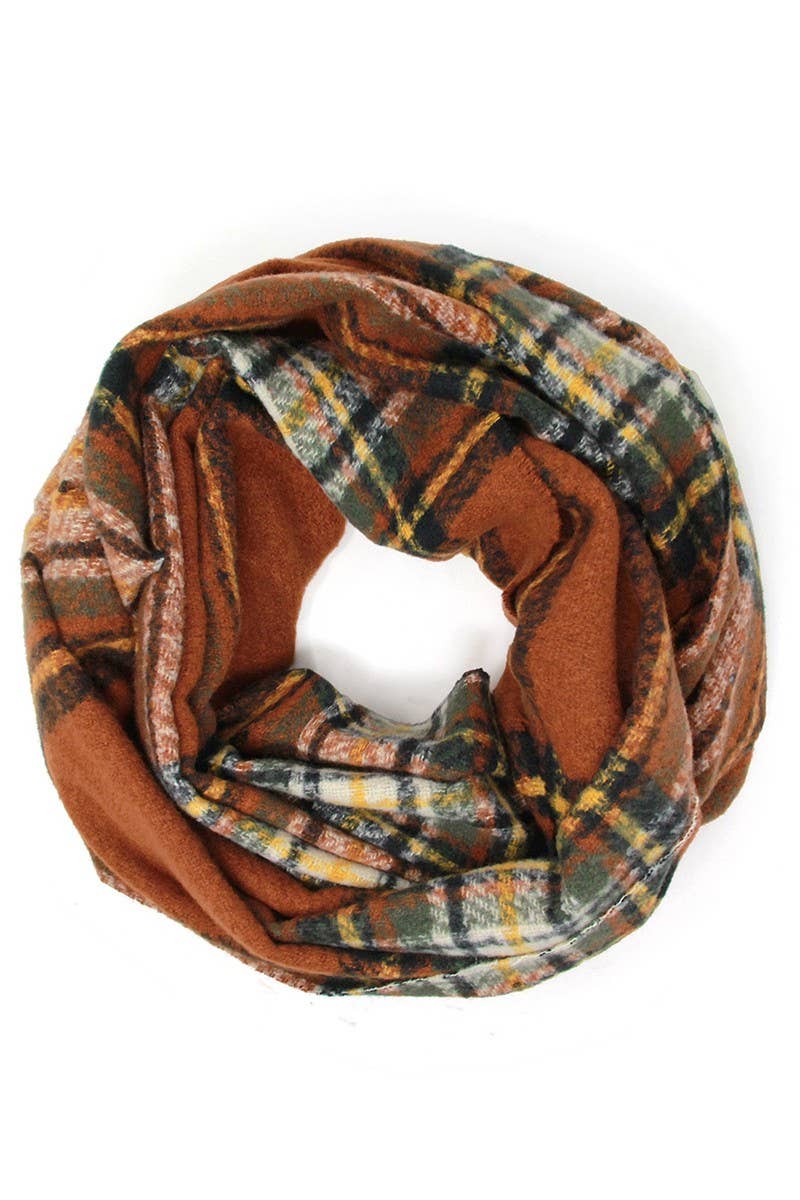 Women's Winter Plaid Patterned Infinity Scarf