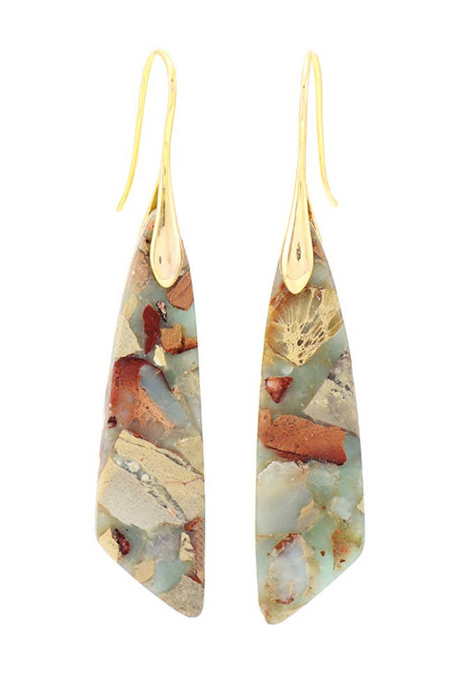 Boho Colorful Stone Shape Earrings