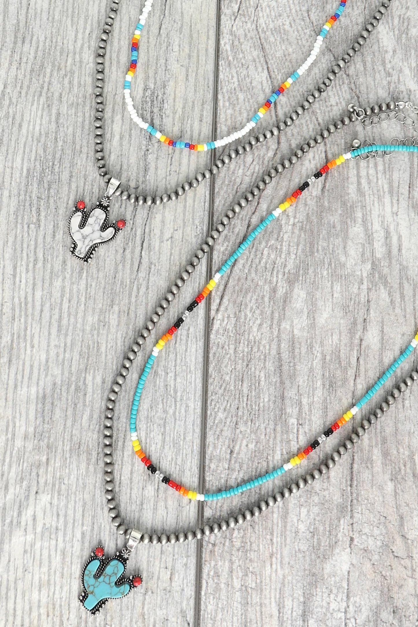 Sophia collection Western Navajo Pearl Beaded Cactus Necklace