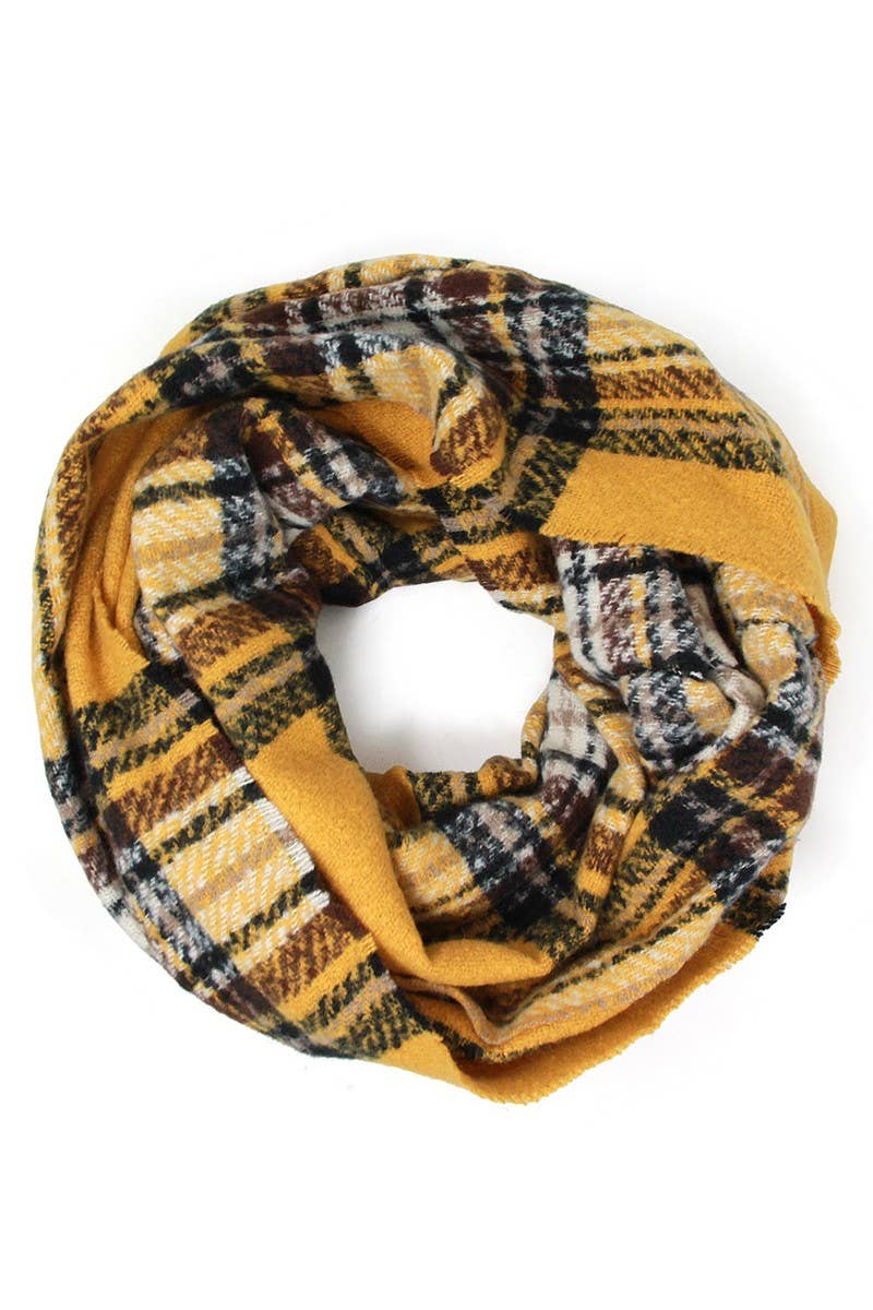Women's Winter Plaid Patterned Infinity Scarf