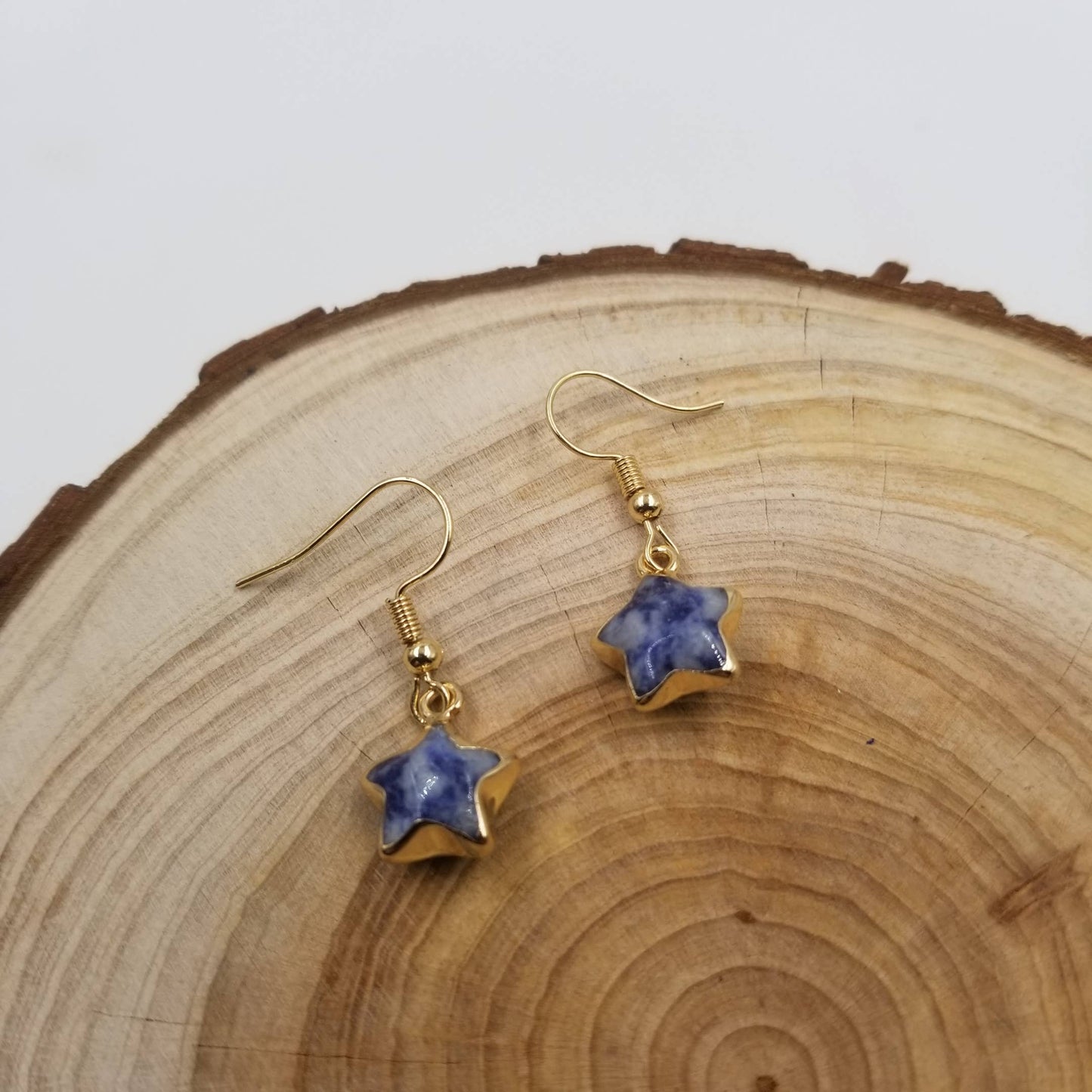 Handmade Natural Stone Star Earrings