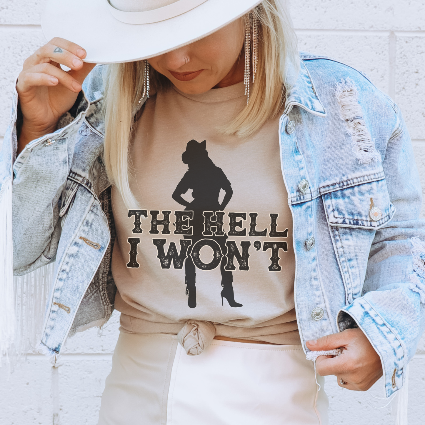 The Hell I Won't Funny Sassy Cowgirl Western Graphic T-Shirt