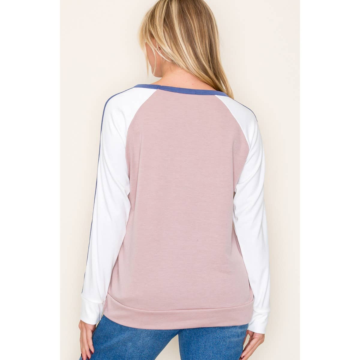 STACCATO ROUND NECK COLOR BLOCKED TOP