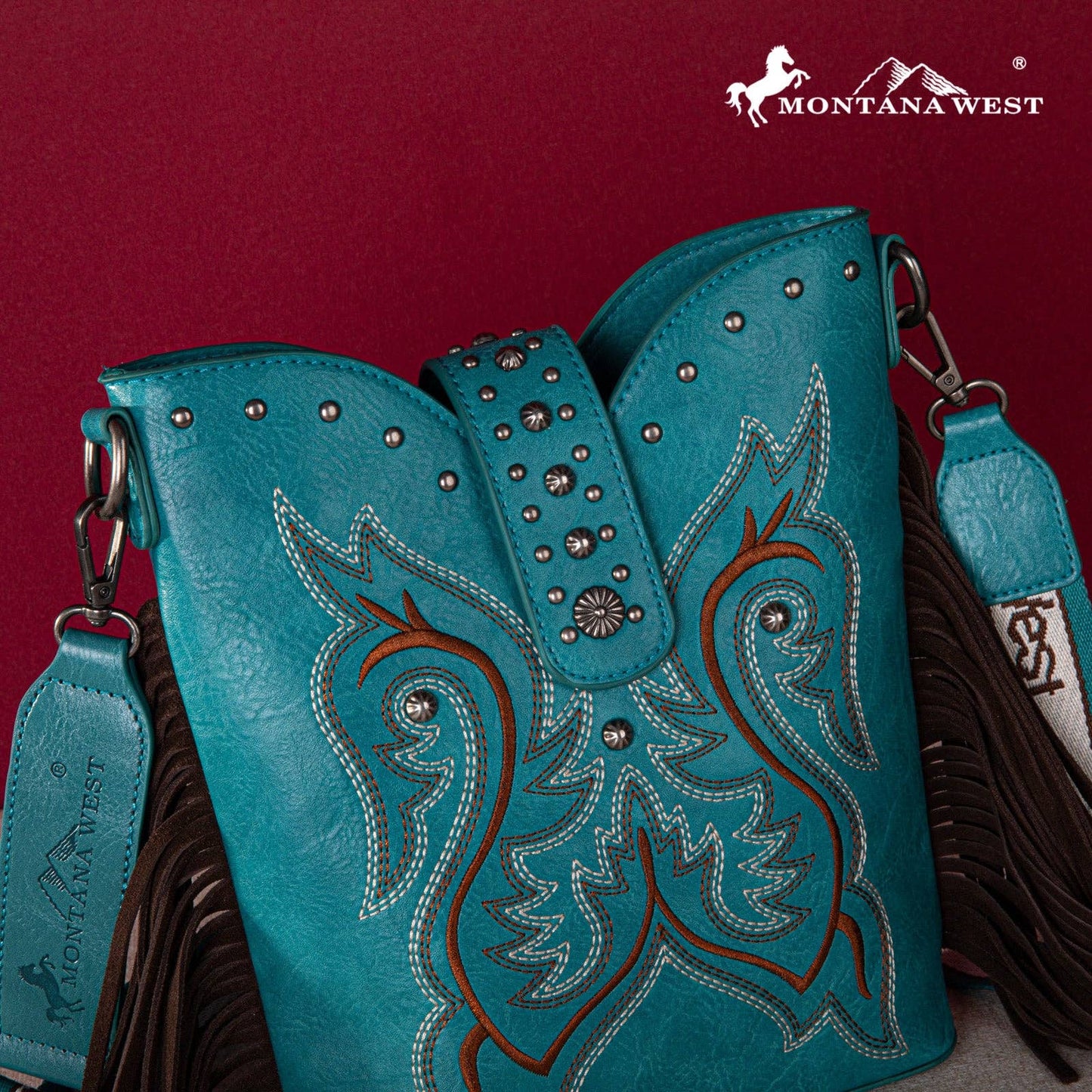 MW1247-9360 Montana West Embroidered Fringe Collection Boot