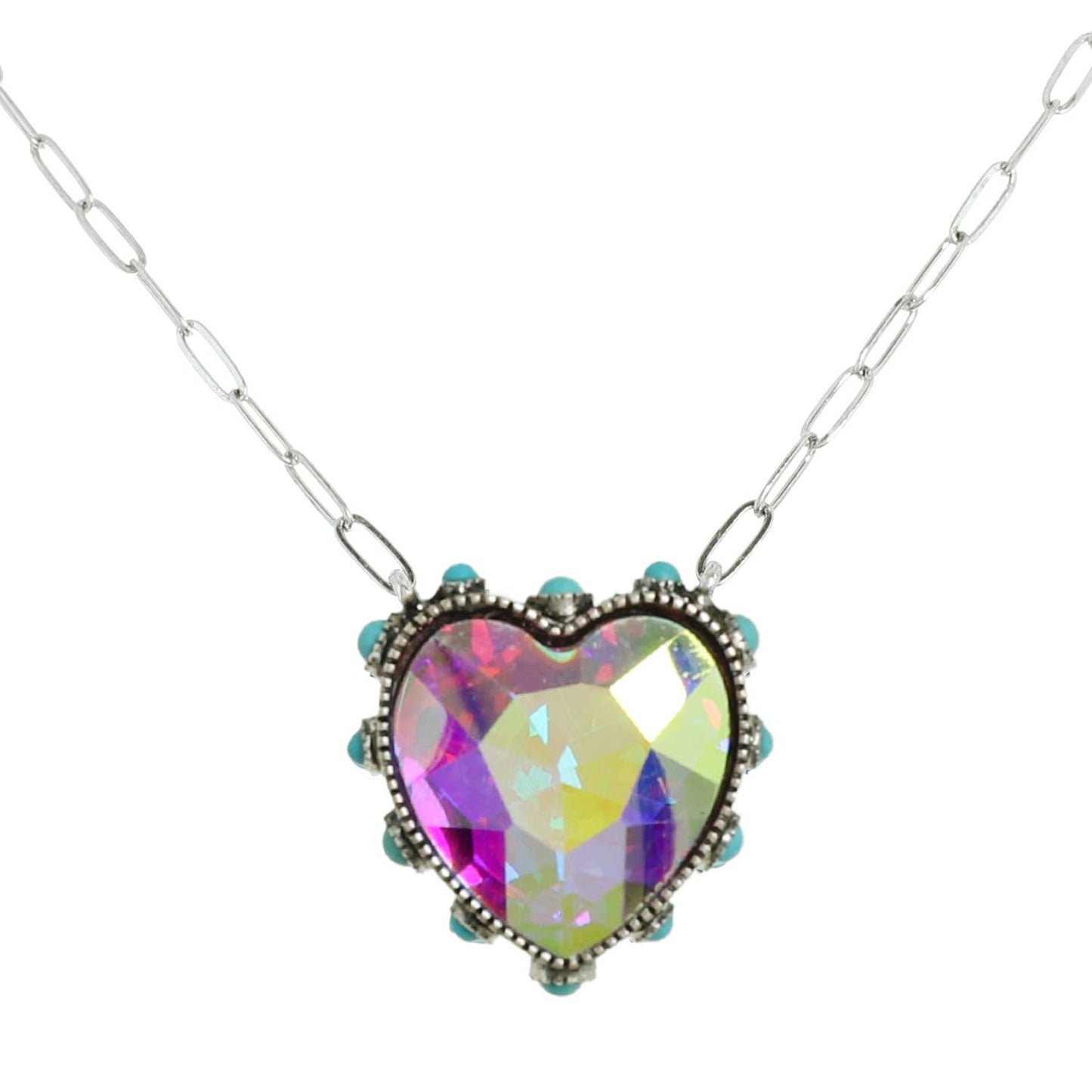 Sophia collection Western Heart Shaped Gemstone Turquoise Necklace