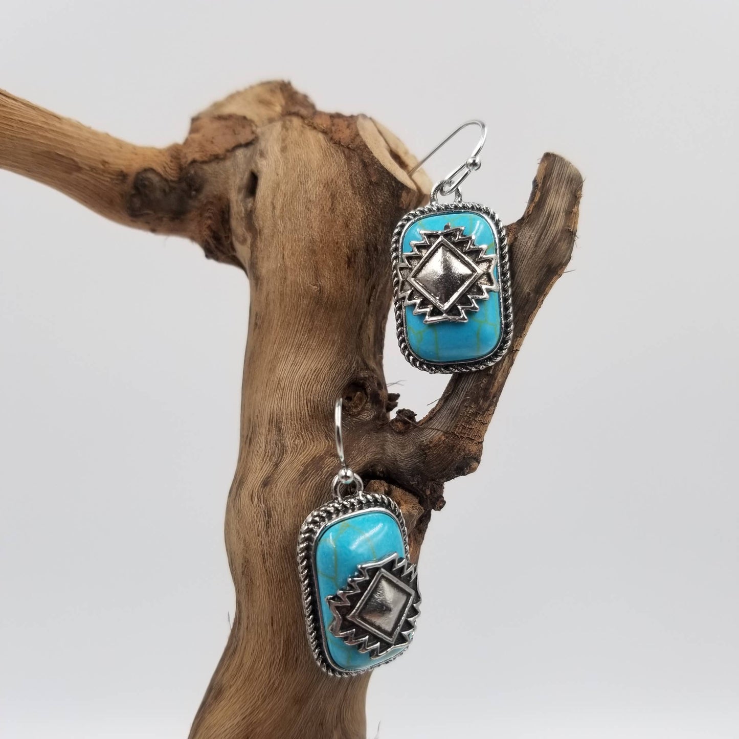 Vintage Thai Silver Turquoise Earrings