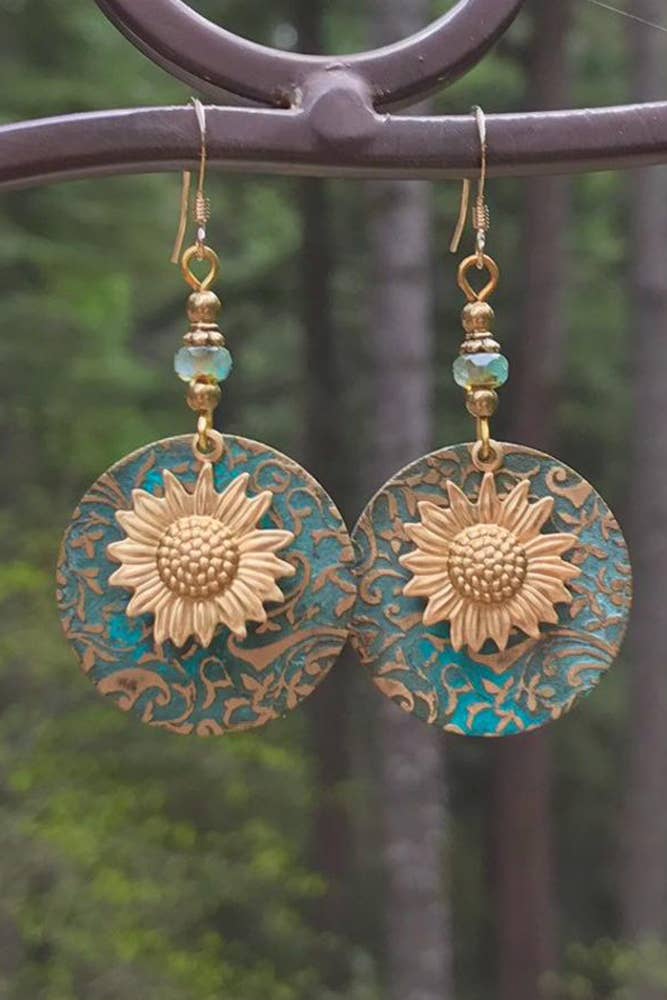 Bohemian Retro Sunflower Earrings Unishe Wholesale