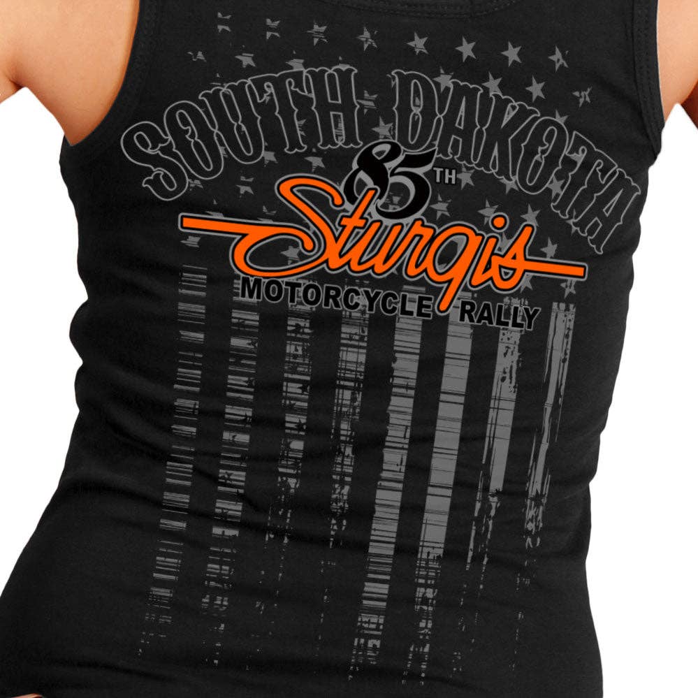 *CLEARANCE** 2025 Sturgis Motorcycle Rally Skeleton Hands Ash Ladies Tank Top
