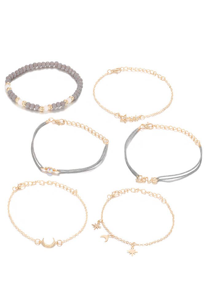 Star Moon Love 6pcs Bracelet Set