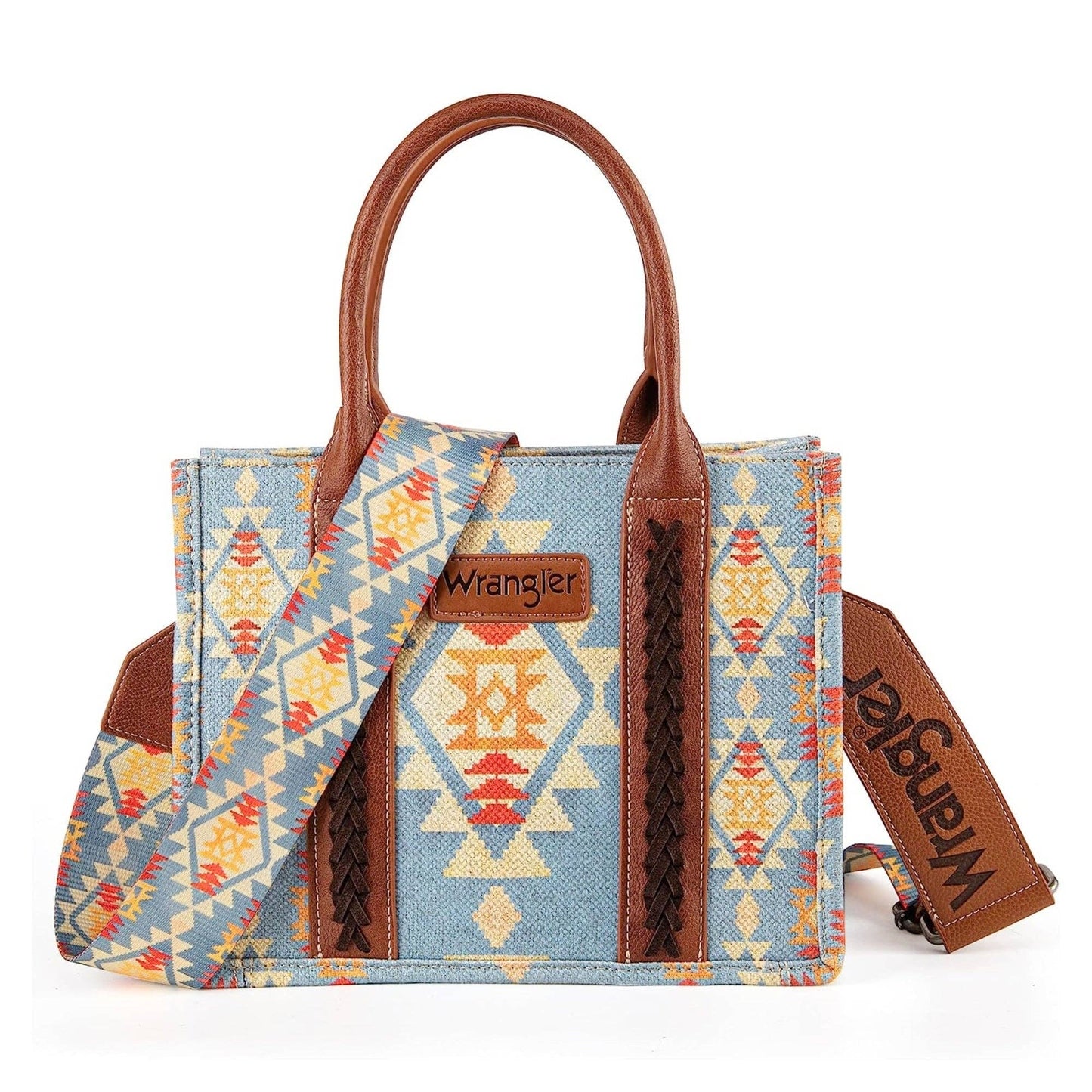 WG2202-8120S Wrangler Southwestern Print Small Canvas Tote/Crossbody