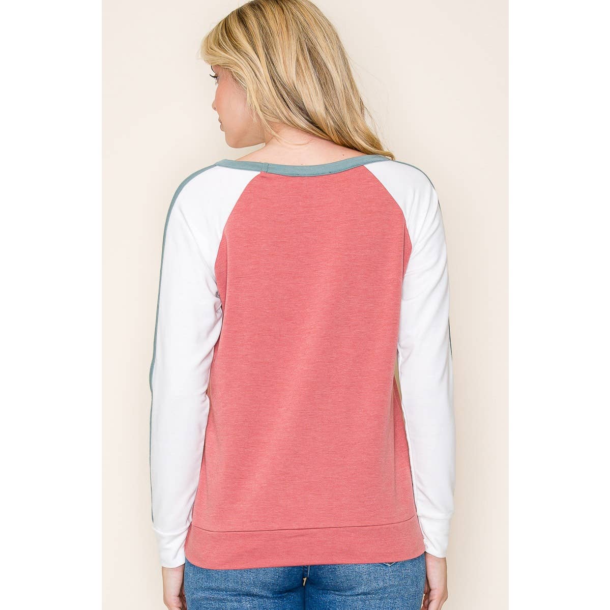 STACCATO ROUND NECK COLOR BLOCKED TOP