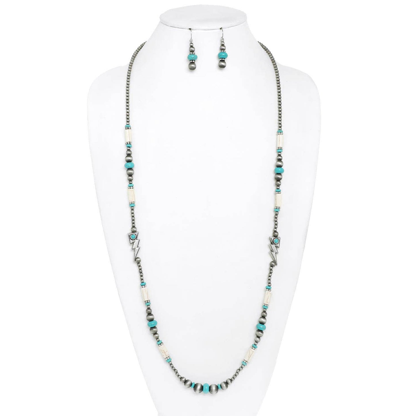 Sophia Collection Western Navajo Pearl Thunderbolt Necklace Set