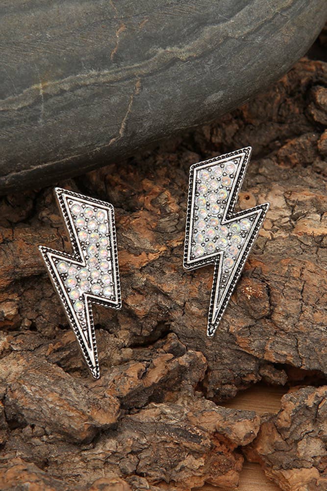 Rhinestone Lightening Earrings