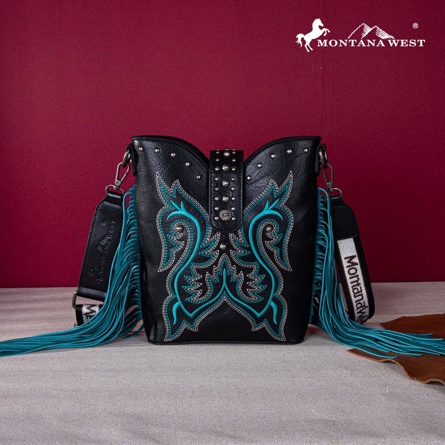 MW1247-9360 Montana West Embroidered Fringe Collection Boot