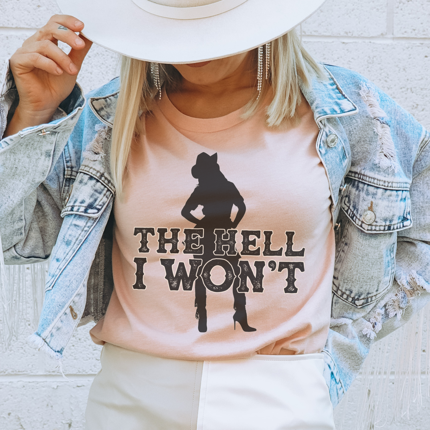 The Hell I Won't Funny Sassy Cowgirl Western Graphic T-Shirt