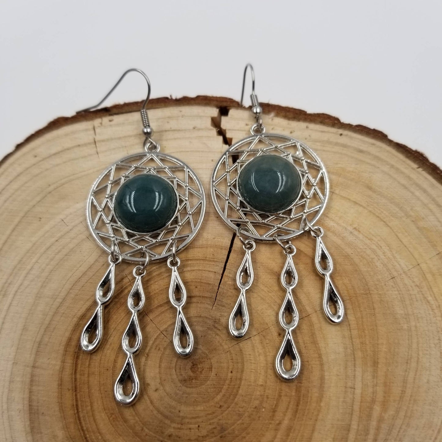 Natural Quartz Teardrop Earrings