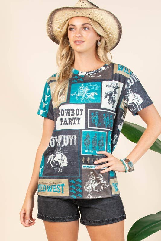 Avery PENNY WESTERN RODEO PRINT T-SHIRT