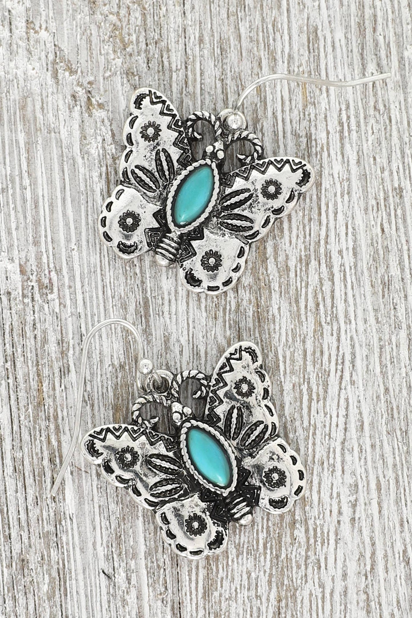 Sophia collection Western Turquoise Butterfly Dangle Earrings